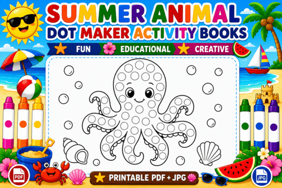 Download Summer Dot Marker Coloring Page - Summer Collection