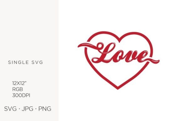 Download Typographic Word Love As a Part of Red H - Typographic Collection