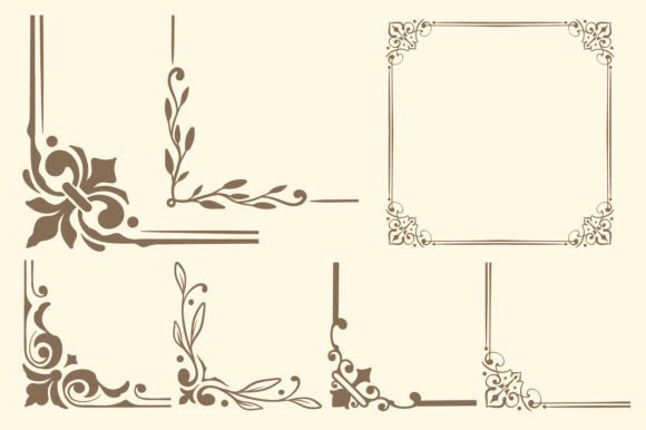 Download Corner Ornamental Frame Vector Set - Ornamental Collection
