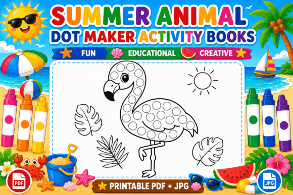 Download Summer Dot Marker Coloring Page - Summer Collection