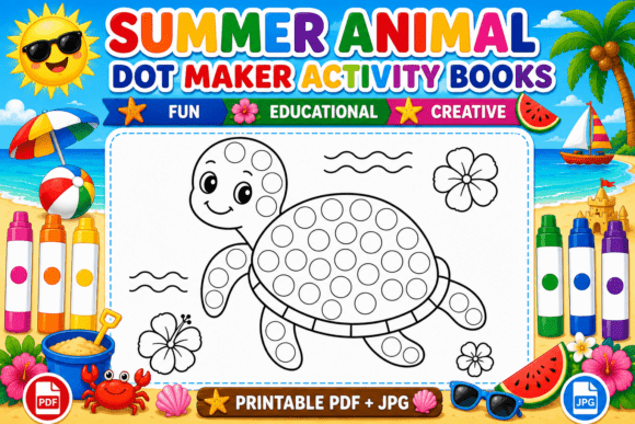 Download Summer Dot Marker Coloring Page - Summer Collection
