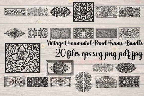 Download Vintage Ornamental Panel Frame Bundle - Premium Resources
