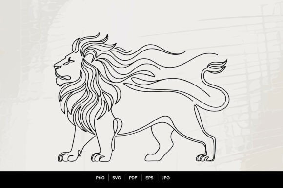 Download Majestic Lion Line Art SVG - Majestic Collection