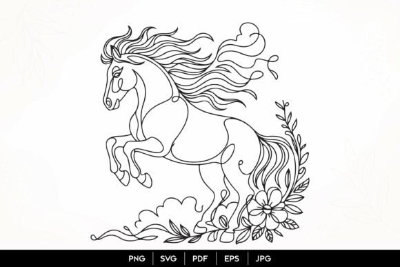 Download Majestic Floral Horse SVG Design - Majestic Collection
