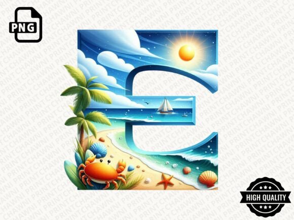 Download Watercolor Summer Alphabet Clipart PNG - Summer Collection