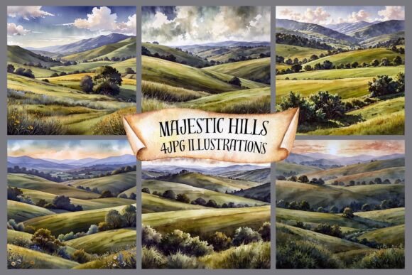 Download Majestic Green Hills Illustrations - Majestic Collection