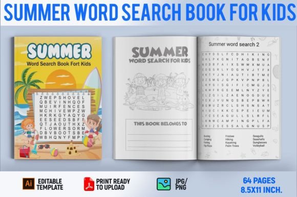 Download Summer Word Search Book for Kids - Summer Collection