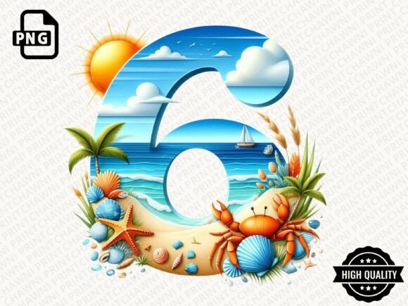 Download Watercolor Summer Number Clipart PNG - Summer Collection