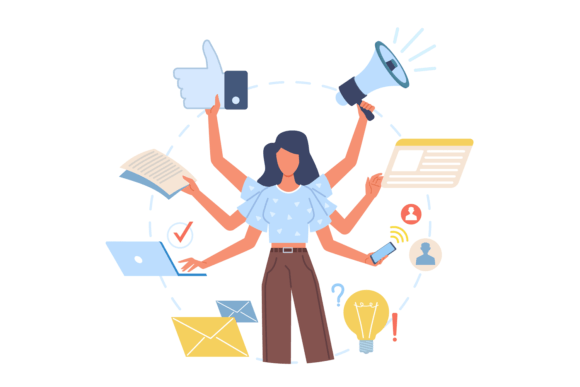 Download Multitasking Woman. Versatile Lady Effec - Premium Resources