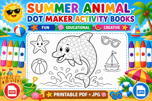 Download Summer Dot Marker Coloring Page - Summer Collection