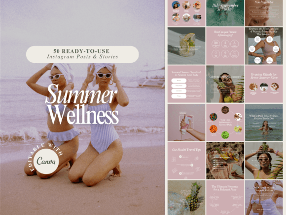 Download Summer Wellness Instagram Templates - Summer Collection