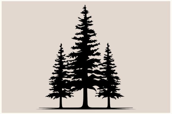 Download Majestic Pine Trees Silhouette Art, Pine - Majestic Collection