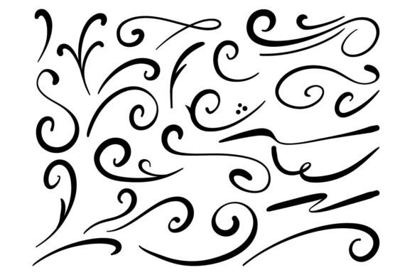 Download Ornamental Swirl Flourish Vector Set Art - Ornamental Collection